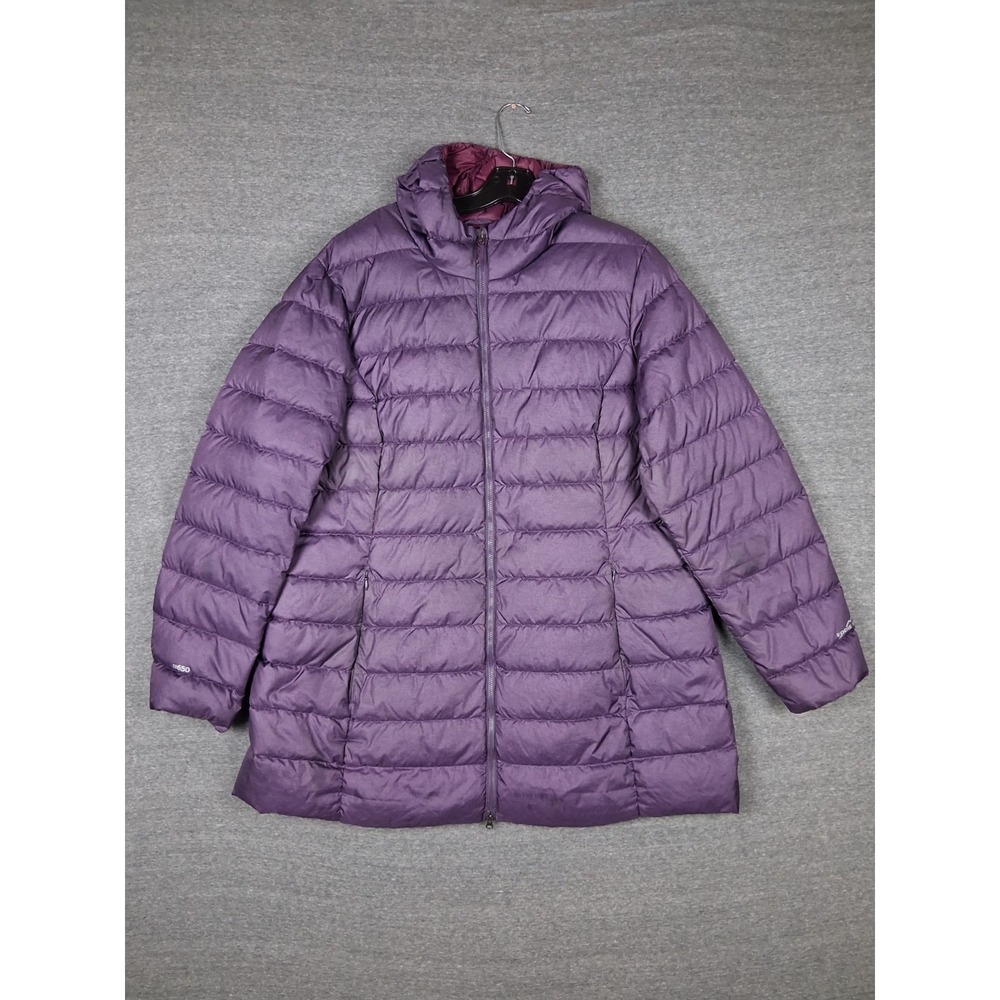 Eddie Bauer Womens Jacket 2XL Purple Goose Down Puffer Parka EB650 Parka